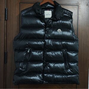 Moncler Shiny Black Quilted Puffer Vest